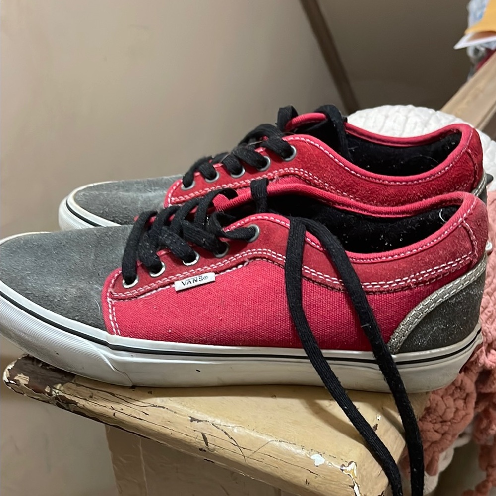 Vans Two-Tone Red and Gray Shoes